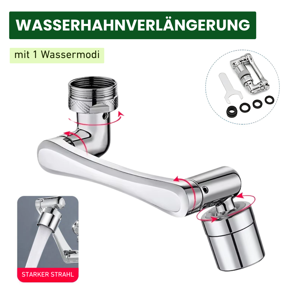 Wasserhahnverlängerung 1080° drehbar – Flexibel, sauber, einfach clever