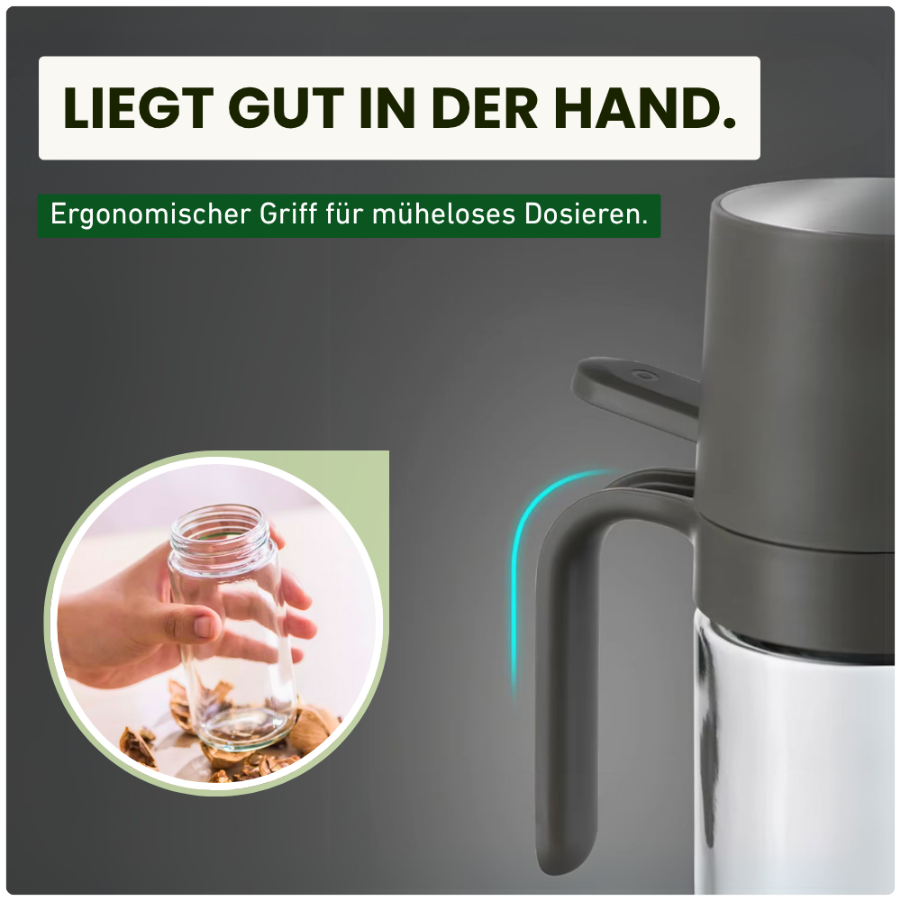 Öl-Sprüher aus Borosilikatglas – Perfekt dosieren statt kleckern