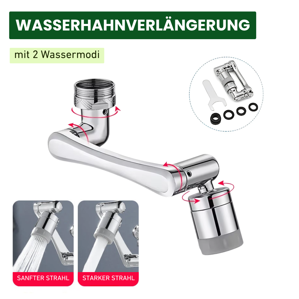Wasserhahnverlängerung 1080° drehbar – Flexibel, sauber, einfach clever