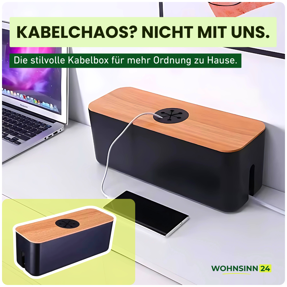 Schicke Kabelbox aus Holz – Schluss mit dem Kabelsalat daheim