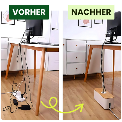 Schicke Kabelbox aus Holz – Schluss mit dem Kabelsalat daheim