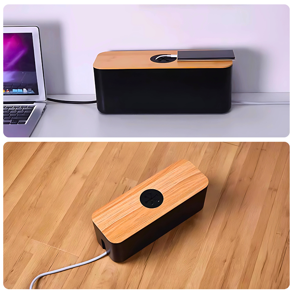 Schicke Kabelbox aus Holz – Schluss mit dem Kabelsalat daheim