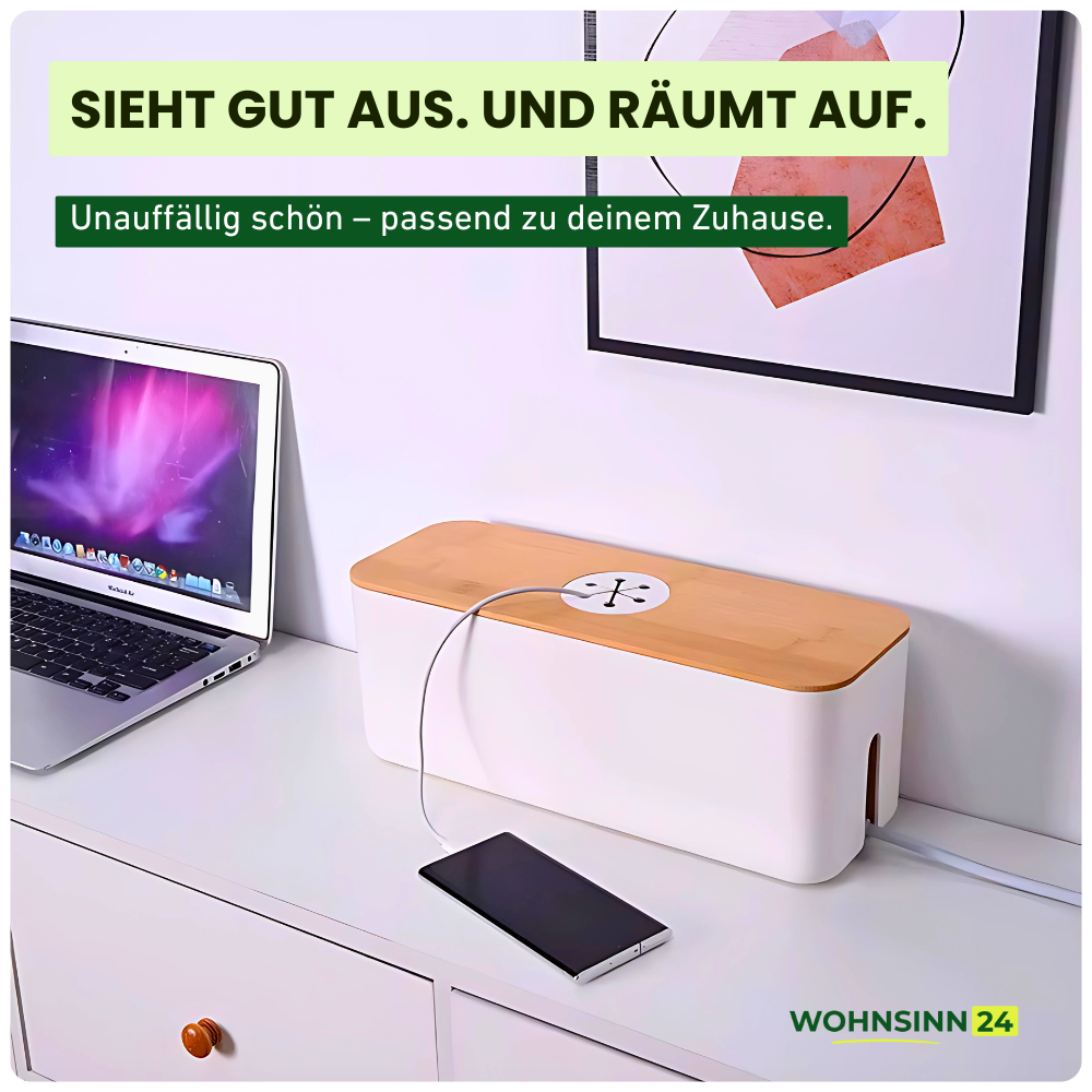 Schicke Kabelbox aus Holz – Schluss mit dem Kabelsalat daheim