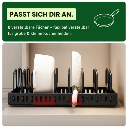 Ausziehbarer Pfannen- & Topfdeckel-Organizer – Für mehr Platz & Ordnung in deiner Küche