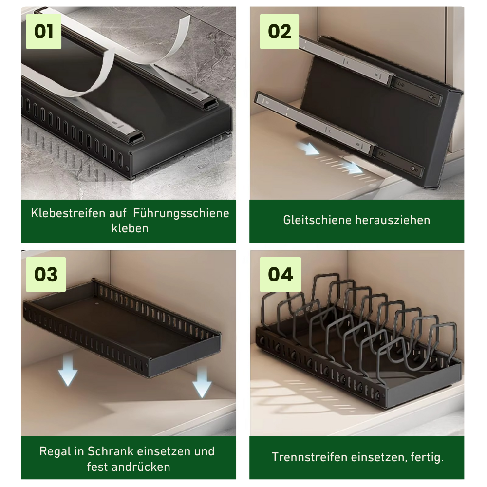 Ausziehbarer Pfannen- & Topfdeckel-Organizer – Für mehr Platz & Ordnung in deiner Küche
