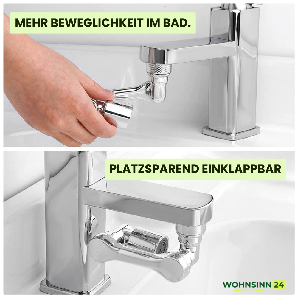 Wasserhahnverlängerung 1080° drehbar – Flexibel, sauber, einfach clever